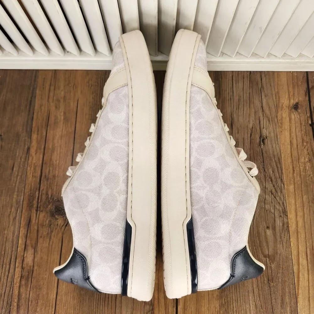 Coach Signature Low Sneakers Mens Sz 11.5 D White Leather Lifestyle Shoes CG999